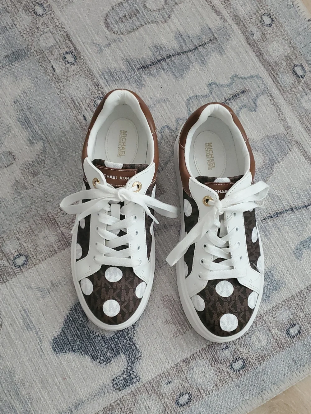 NWOT Michael Kors Romey Platform Sneakers Polka Dot Shoes Sz9.5